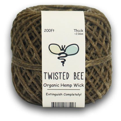 Thick Organic Hemp Wick Hemp Wick Twisted Bee 